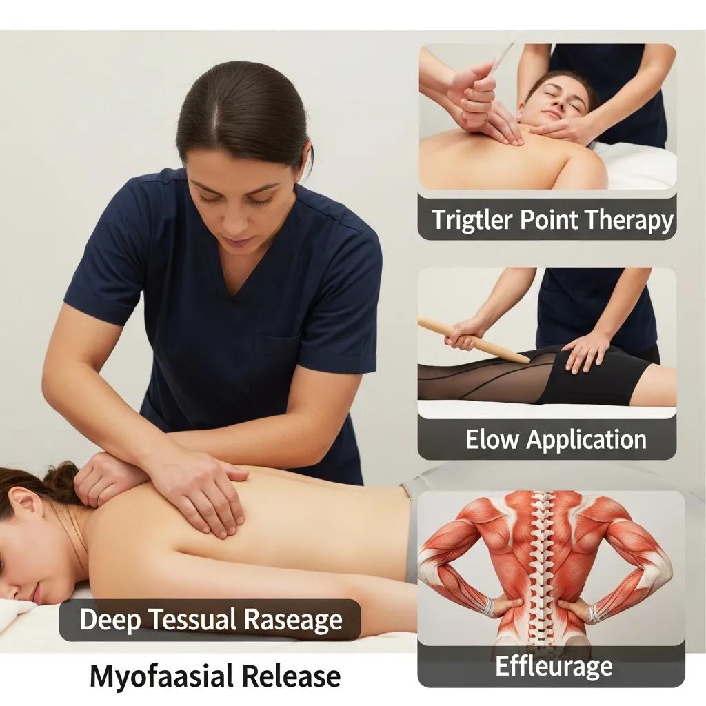 Demonstration of various deep tissue massage techniques