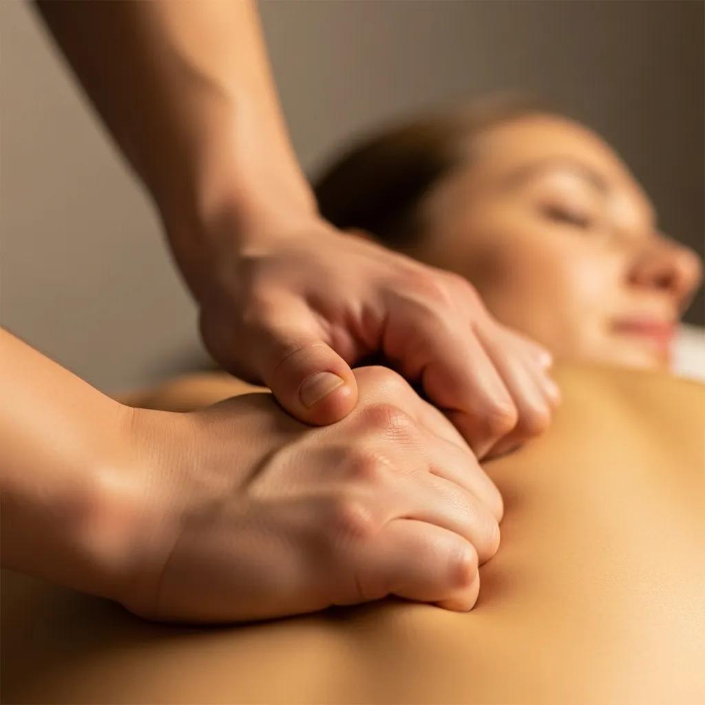 Therapist applying deep tissue massage for pain relief