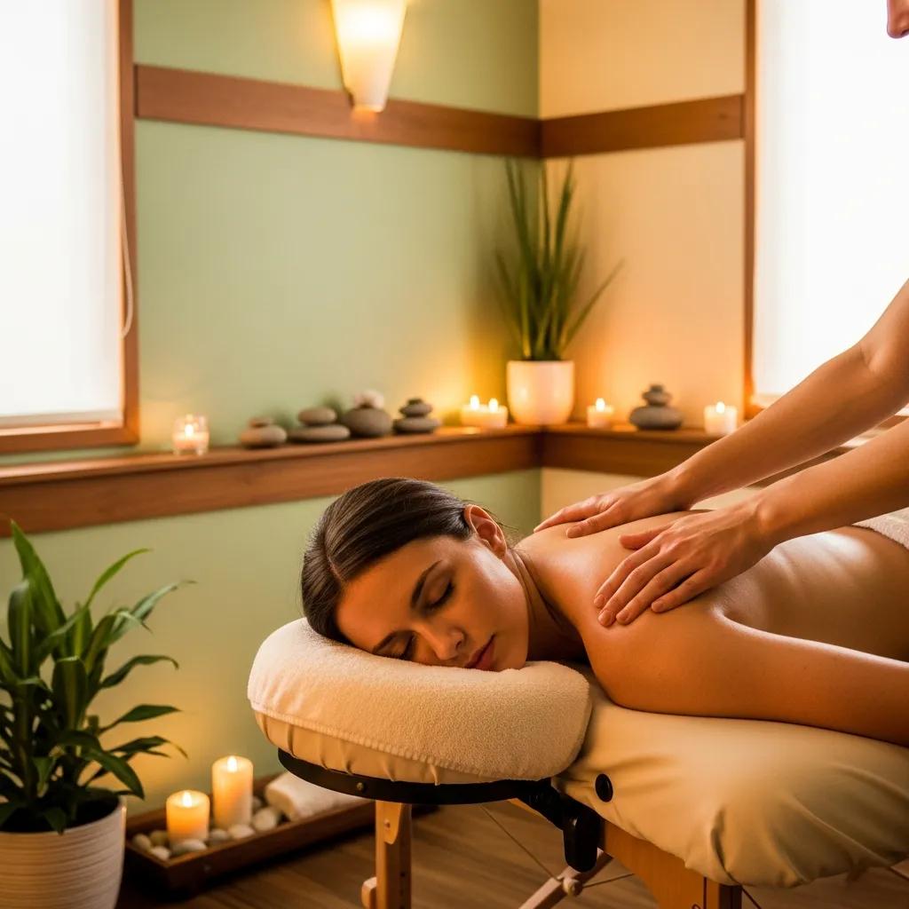 Client receiving deep tissue massage focused on stress relief