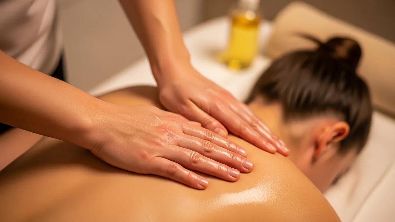 Therapist providing a massage to alleviate chronic pain, showcasing hands-on technique